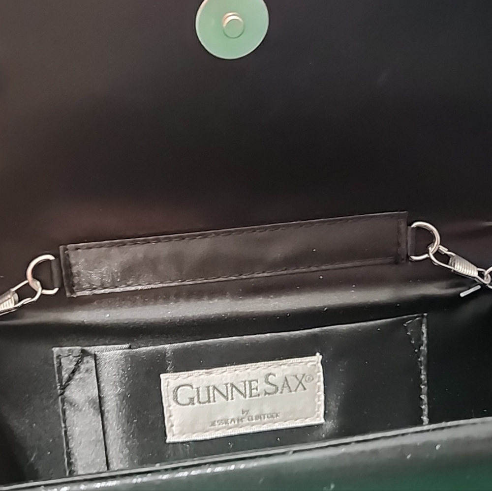 Gunne Sax By Jessica McClintock VTG 80s Gunmetal Evening Shoulder Bag Clutch Y2K - Picture 8 of 9